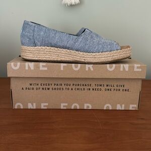 Womens Tom’s Open Toe Platform Alpargata
